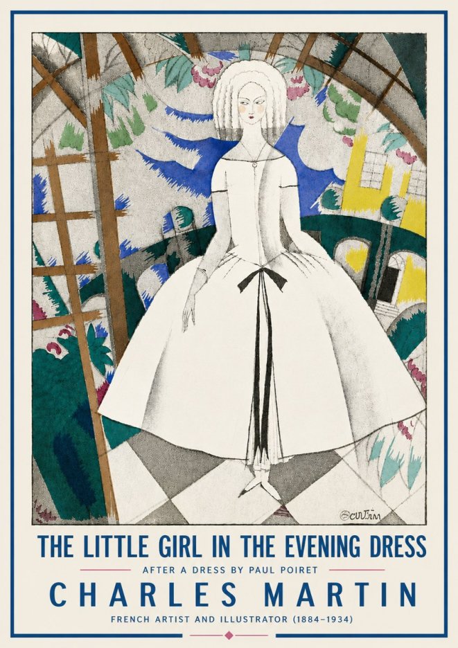Charles Martin The Little Girl in the Evening Dress No6 - Affiche
