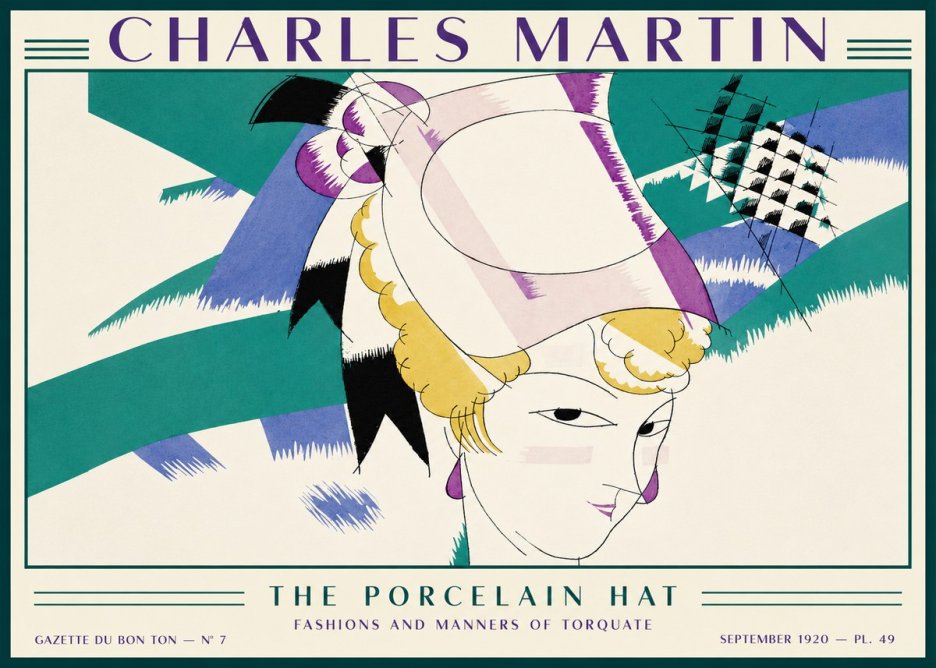 Charles Martin The Porcelain Hat No2 - Affiche