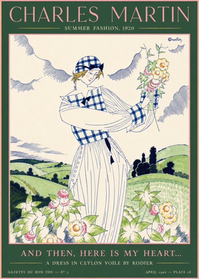 Charles Martin And Then, Here Is My Heart... Summer Dress in Ceylon Voile by Rodier No4 - Affiche