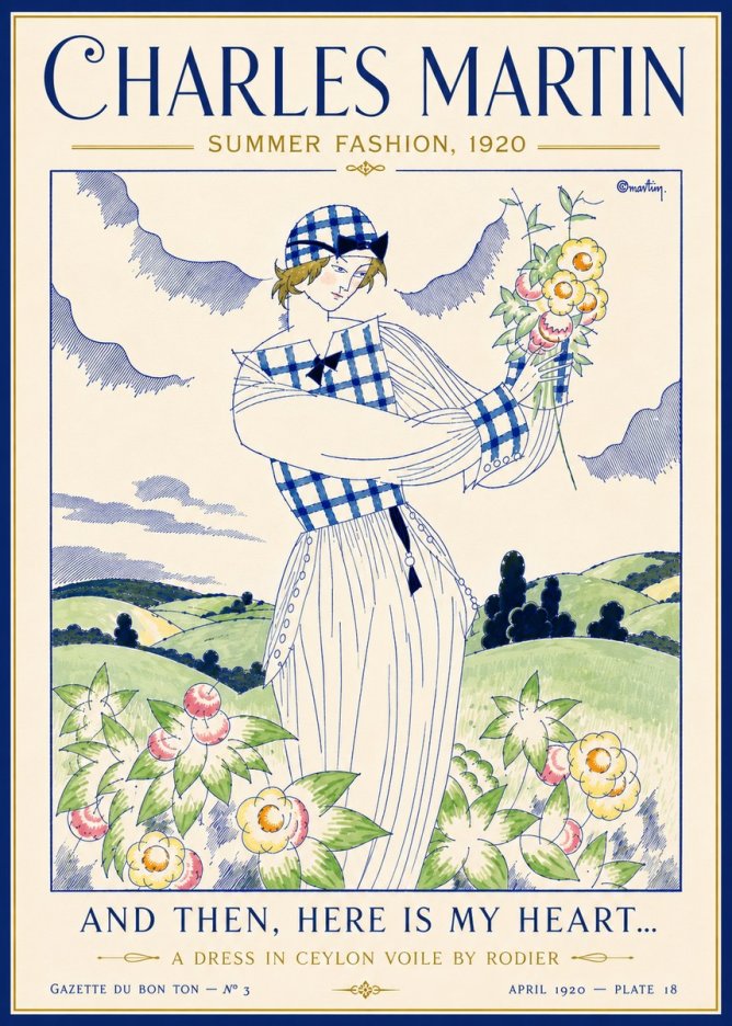 Charles Martin And Then, Here Is My Heart... Summer Dress in Ceylon Voile by Rodier No6 - Affiche