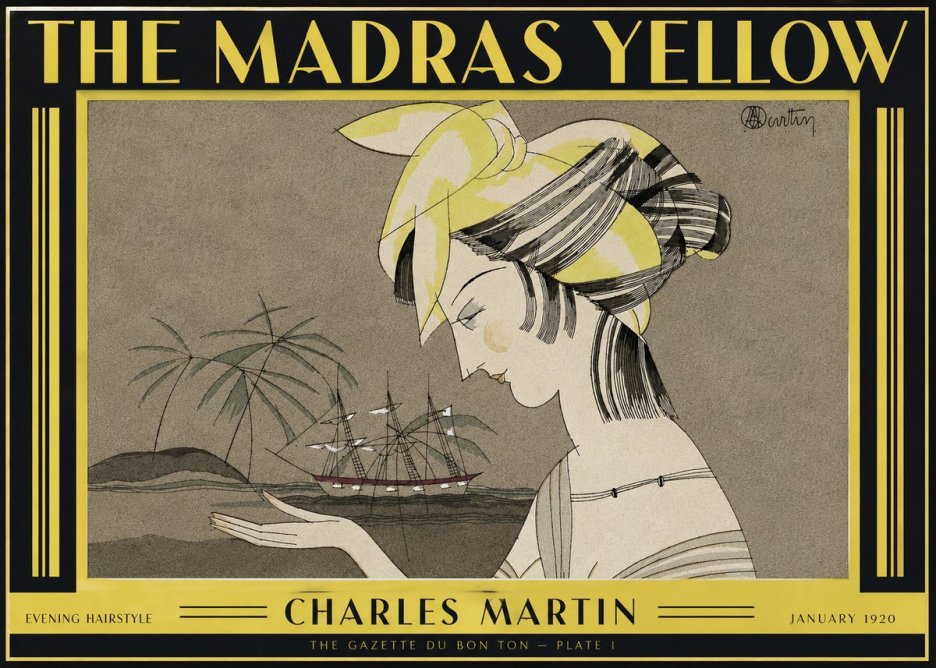 Charles Martin The Madras Yellow - Evening Hairstyle No4 - Affiche