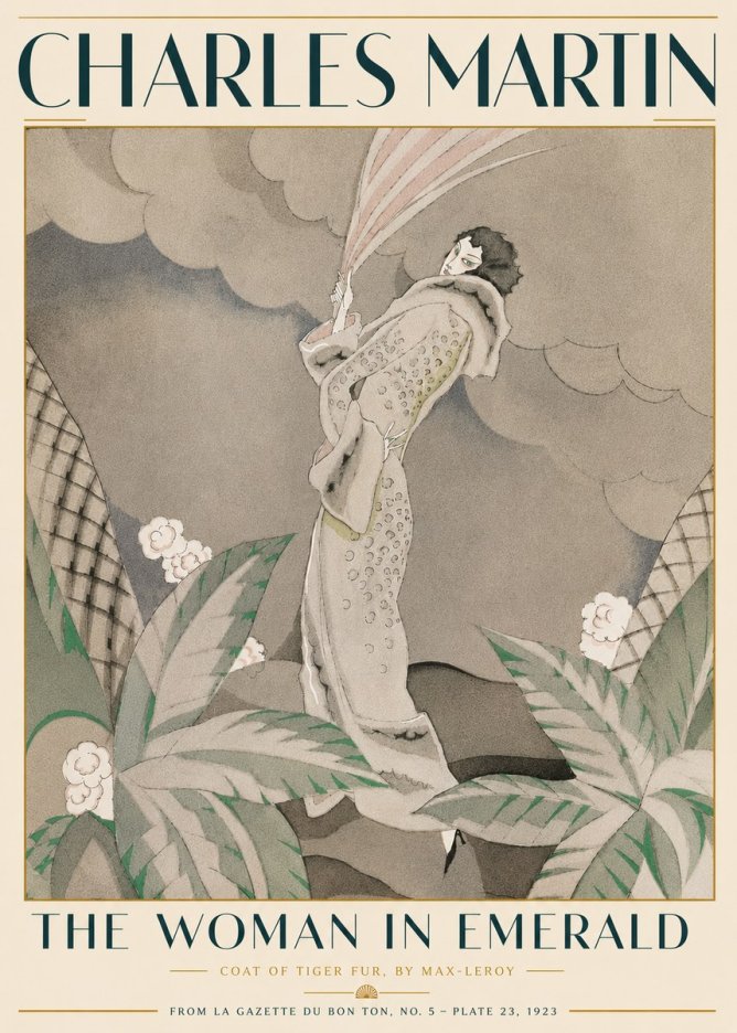 Charles Martin The Woman in Emerald No5 - Affiche