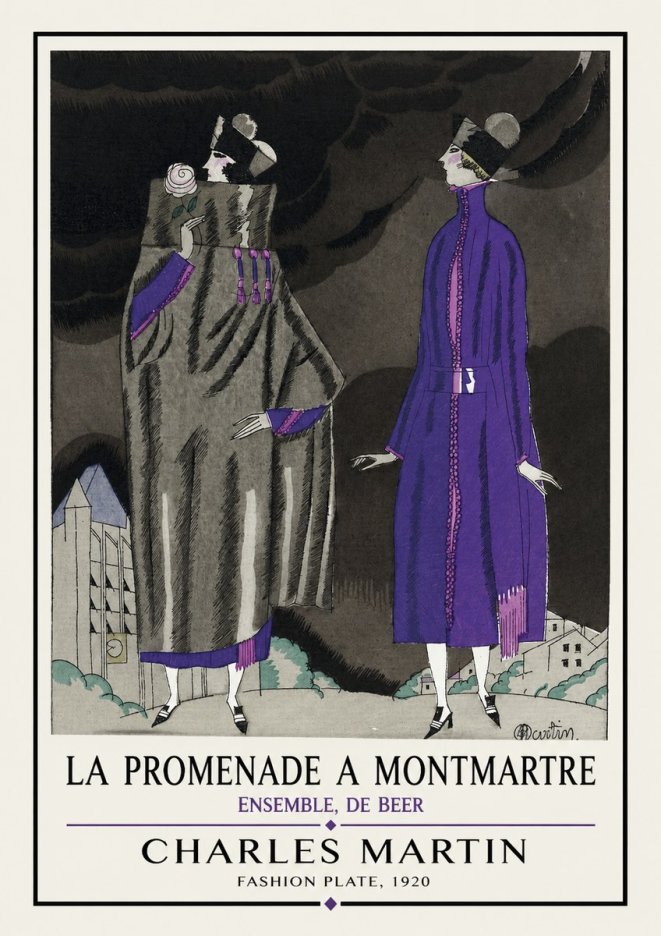 Charles Martin La Promenade a Montmartre No1 - Affiche
