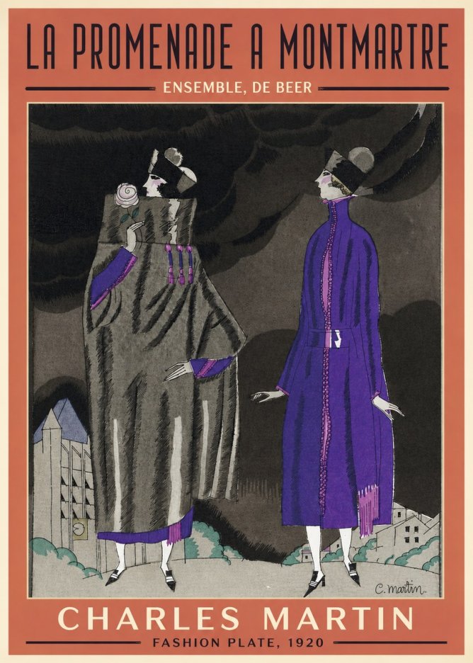 Charles Martin La Promenade a Montmartre No4 - Affiche