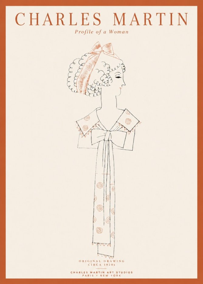 Charles Martin Profile of a Woman No1 - Affiche