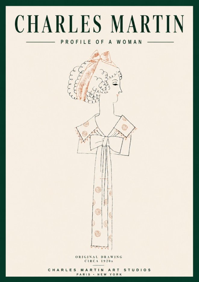Charles Martin Profile of a Woman No3 - Affiche