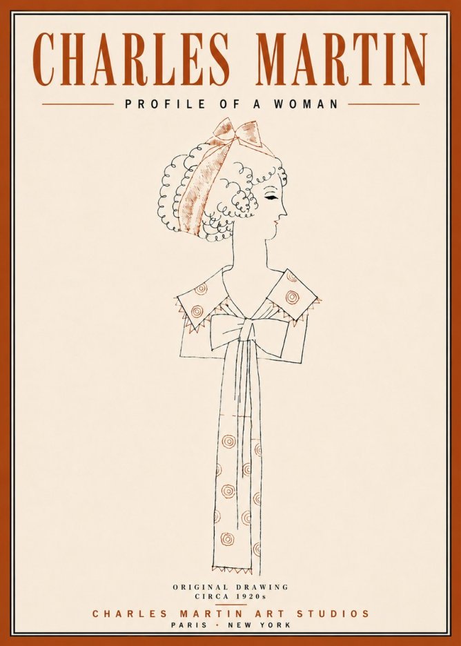Charles Martin Profile of a Woman No5 - Affiche