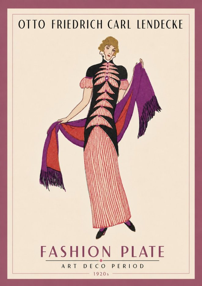 Otto Friedrich Carl Lendecke Fashion Plate I No5 - Affiche