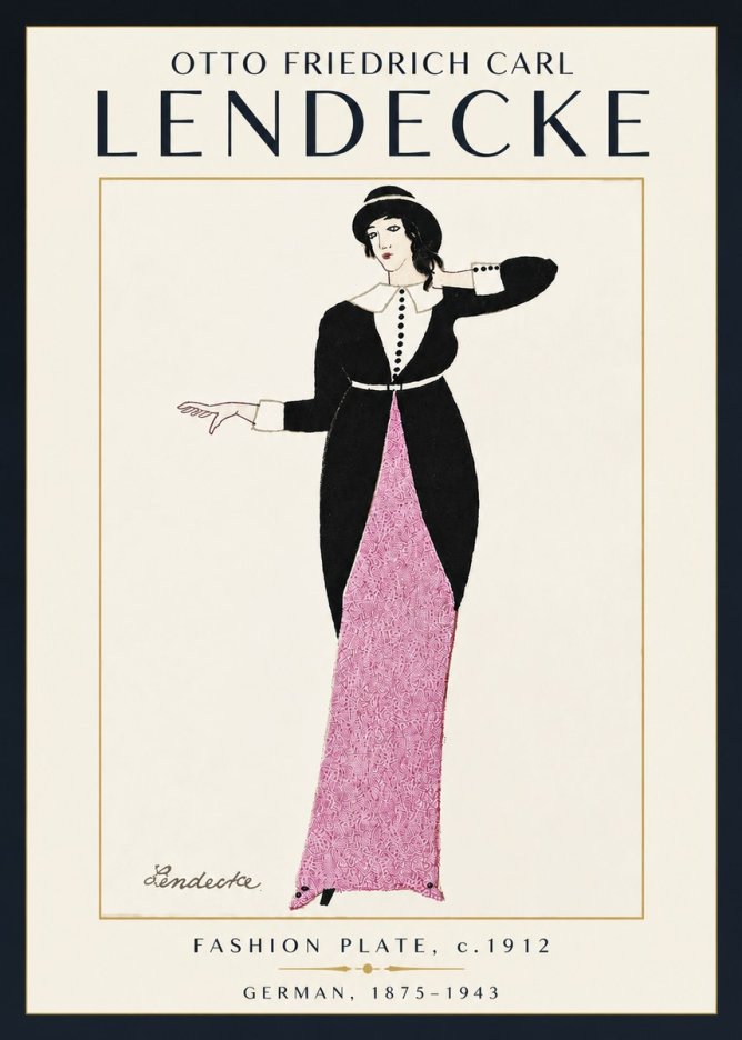Otto Friedrich Carl Lendecke Fashion Plate II No5 - Affiche