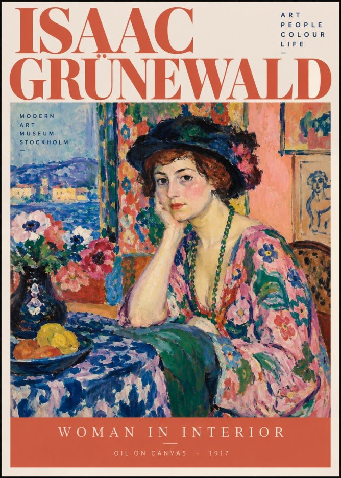Isaac Grünewald Woman in Interior No2 - Affiche