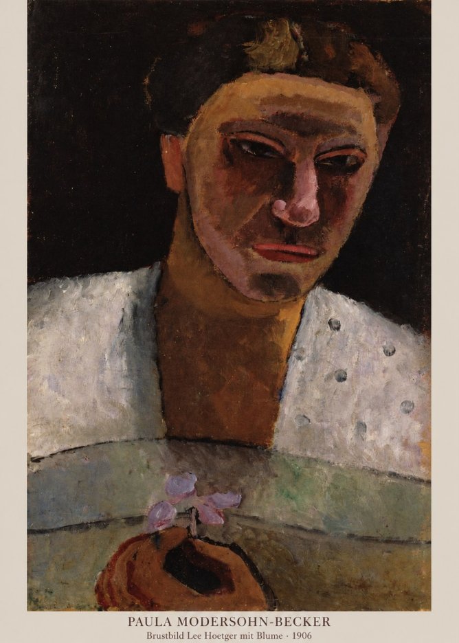 Paula Modersohn-Becker Brustbild Lee Hoetger Mit Blume No6 - Affiche