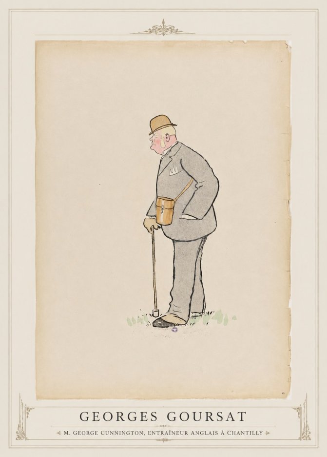 Georges Goursat M. George Cunnington, Entraîneur Anglais À Chantilly No1 - Affiche