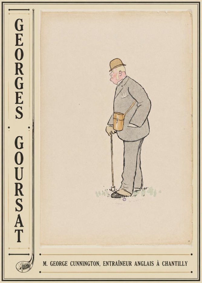 Georges Goursat M. George Cunnington, Entraîneur Anglais À Chantilly No2 - Affiche