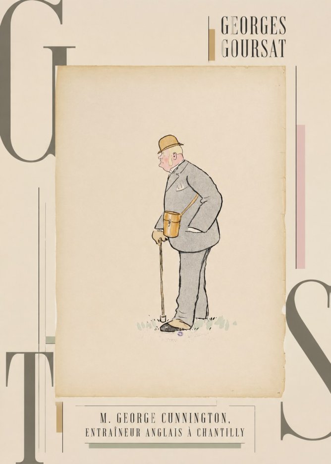 Georges Goursat M. George Cunnington, Entraîneur Anglais À Chantilly No3 - Affiche