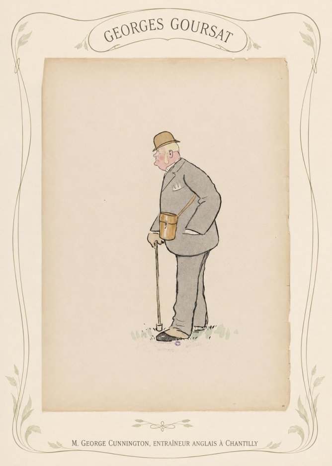 Georges Goursat M. George Cunnington, Entraîneur Anglais À Chantilly No4 - Affiche