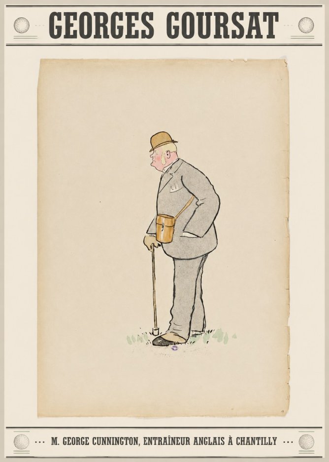 Georges Goursat M. George Cunnington, Entraîneur Anglais À Chantilly No5 - Affiche