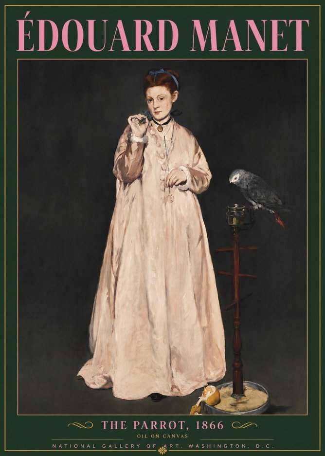 Édouard Manet The Parrot No5 - Affiche