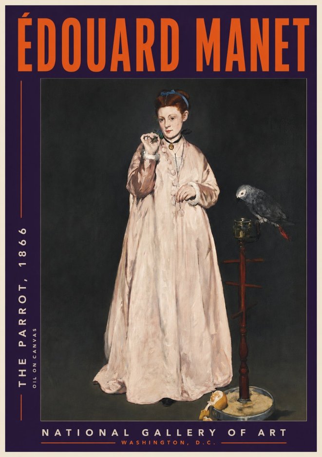 Édouard Manet The Parrot No6 - Affiche