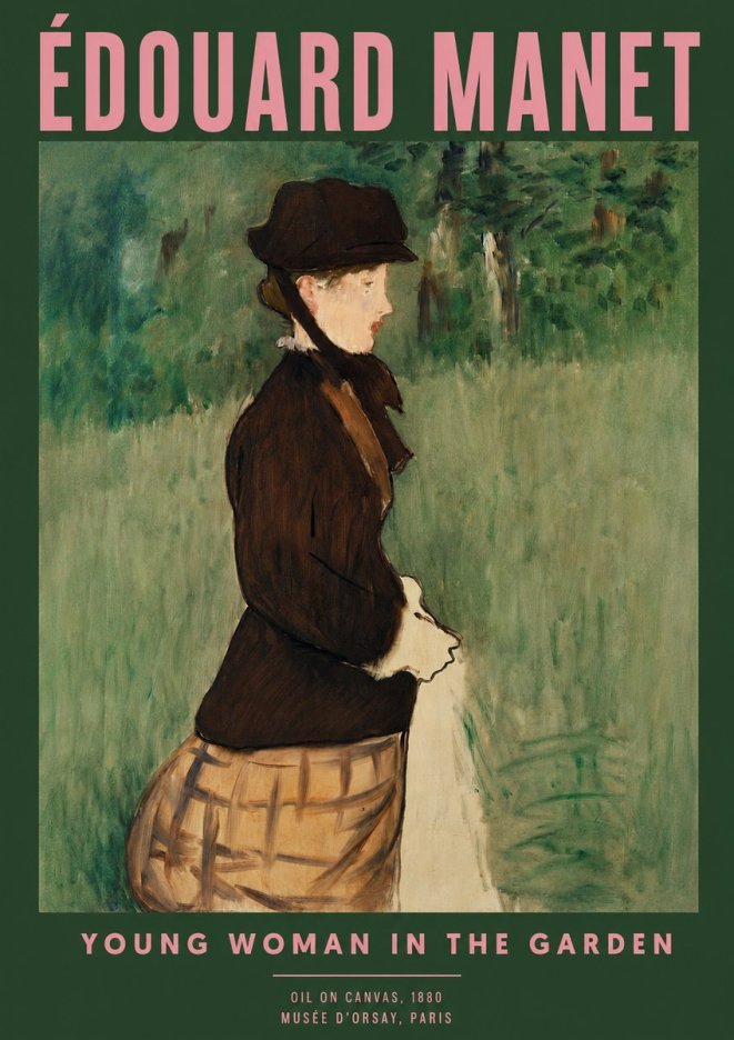 Édouard Manet Young Woman in the Garden No2 - Affiche