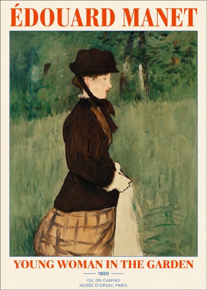 Édouard Manet Young Woman in the Garden No3 - Affiche