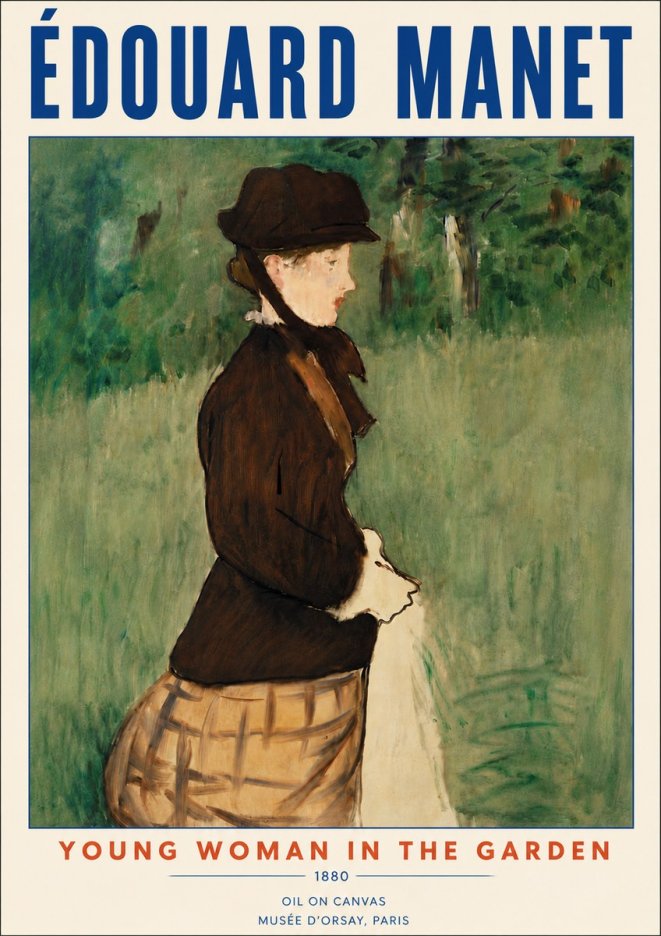 Édouard Manet Young Woman in the Garden No6 - Affiche