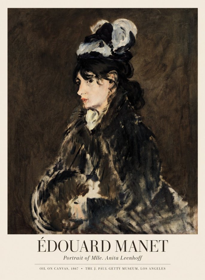 Édouard Manet Portrait of Mlle. Anita Leenhoff No1 - Affiche