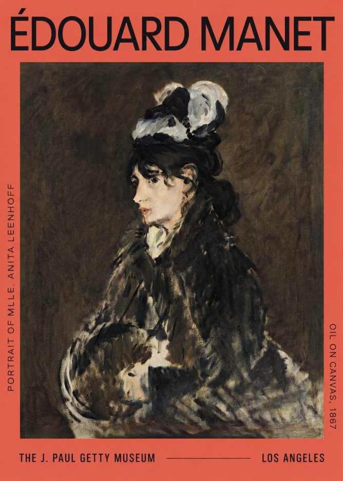 Édouard Manet Portrait of Mlle. Anita Leenhoff No2 - Affiche