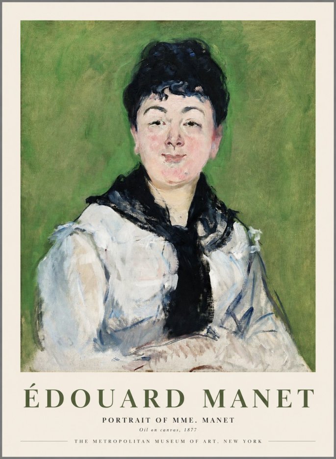 Édouard Manet Portrait of Mme. Manet No1 - Affiche