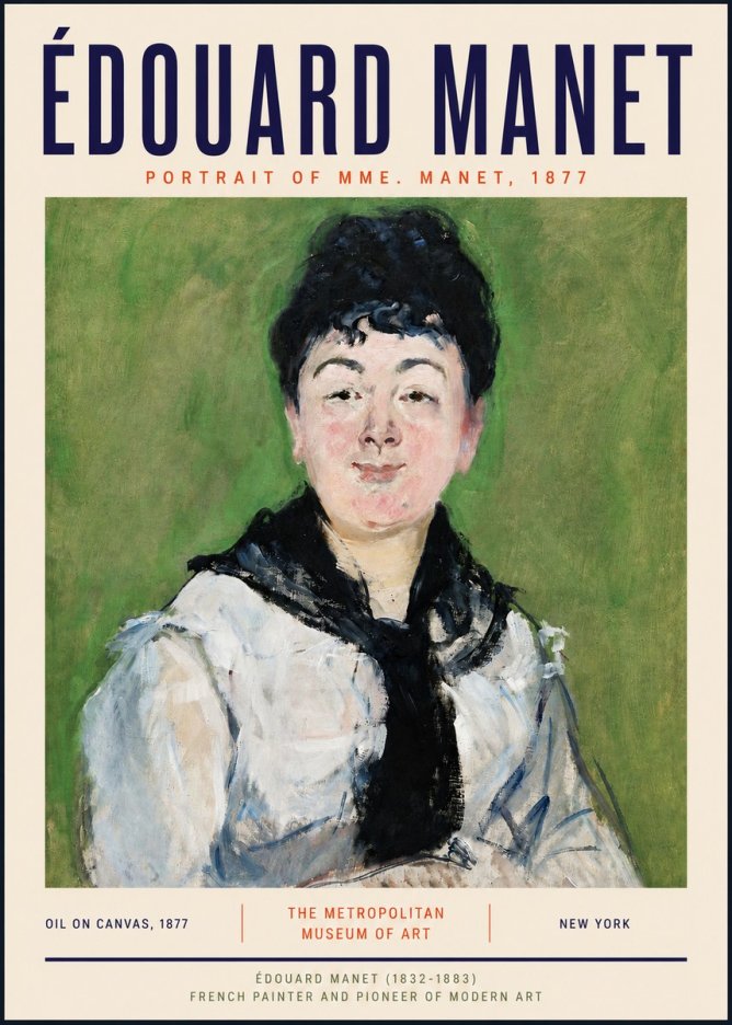 Édouard Manet Portrait of Mme. Manet No4 - Affiche