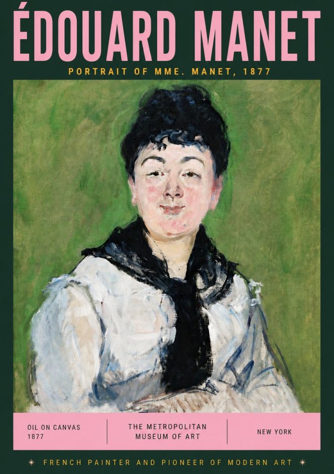 Édouard Manet Portrait of Mme. Manet No5 - Affiche