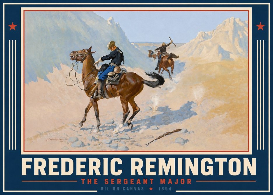 Frederic Remington The Sergeant Major No2 - Affiche