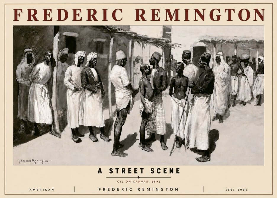 Frederic Remington A Street Scene No3 - Affiche