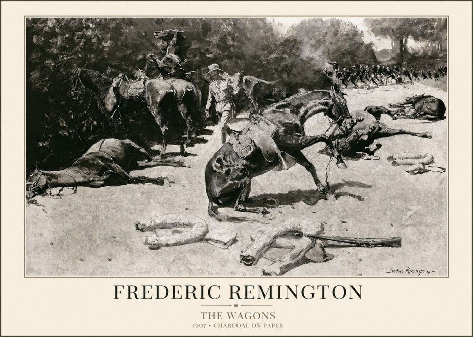 Frederic Remington The Wagons No1 - Affiche