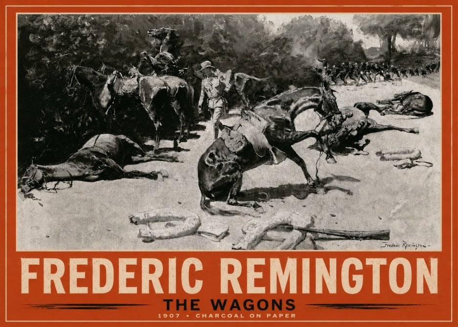 Frederic Remington The Wagons No2 - Affiche