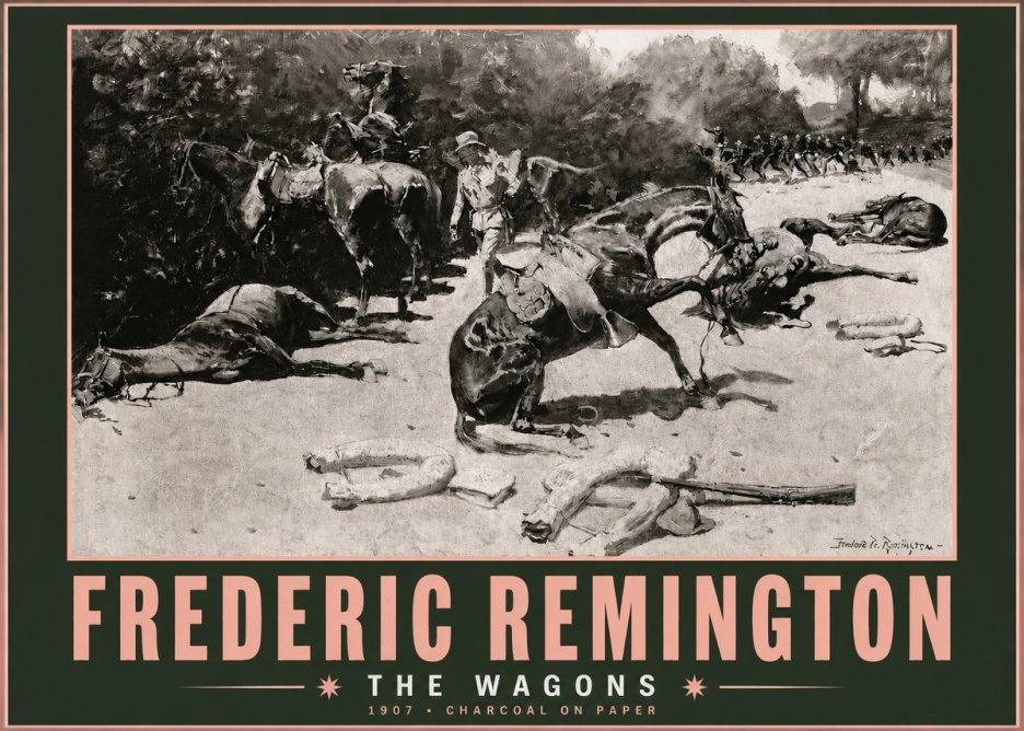 Frederic Remington The Wagons No3 - Affiche