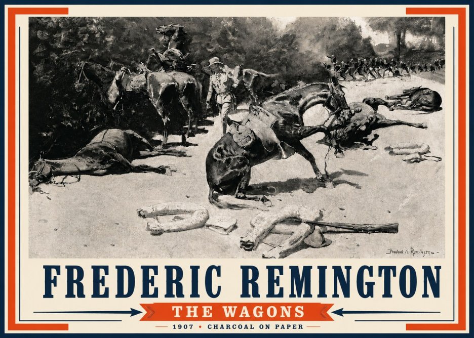 Frederic Remington The Wagons No4 - Affiche