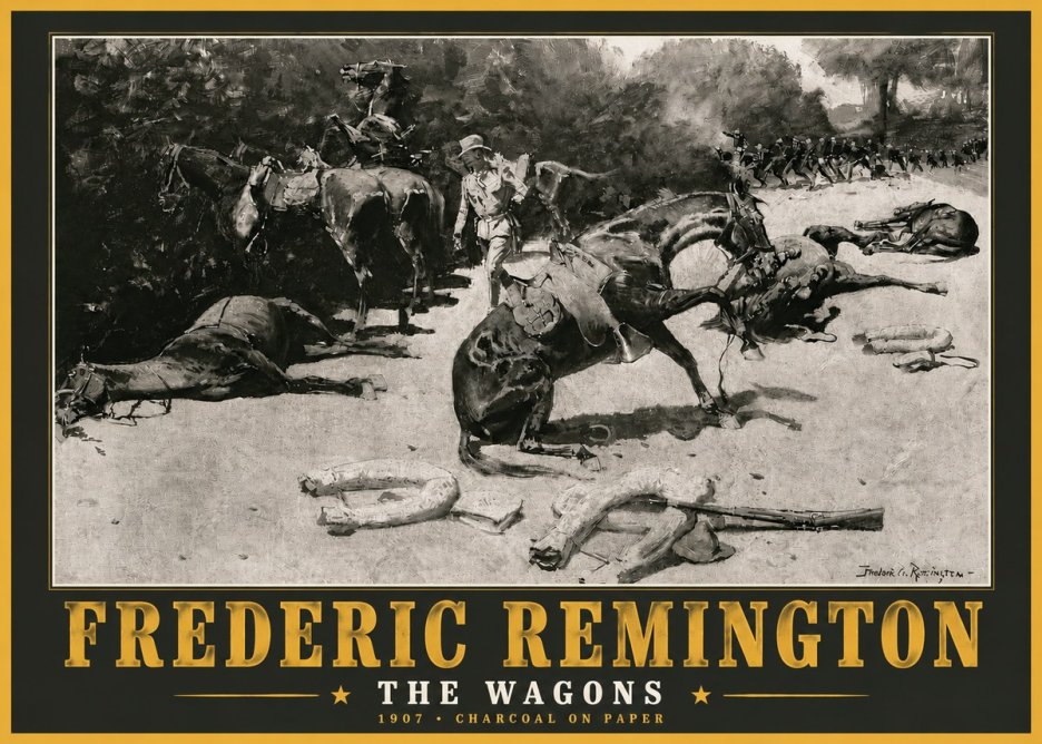 Frederic Remington The Wagons No5 - Affiche