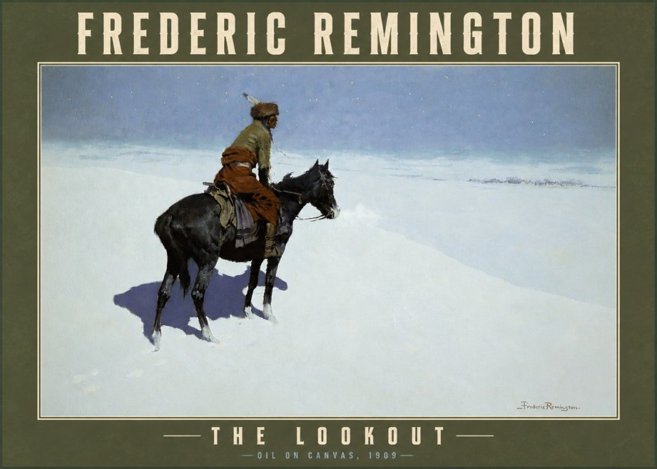Frederic Remington The Lookout No3 - Affiche
