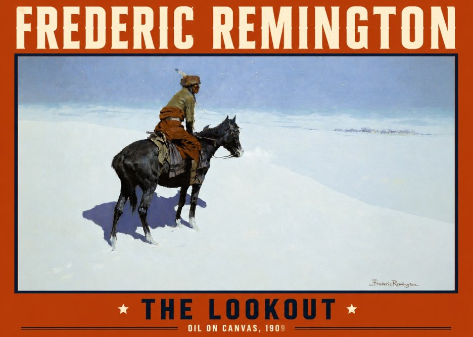 Frederic Remington The Lookout No5 - Affiche
