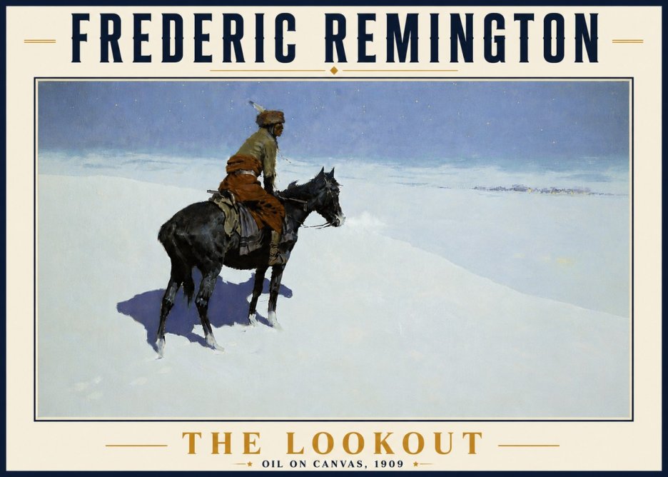 Frederic Remington The Lookout No6 - Affiche