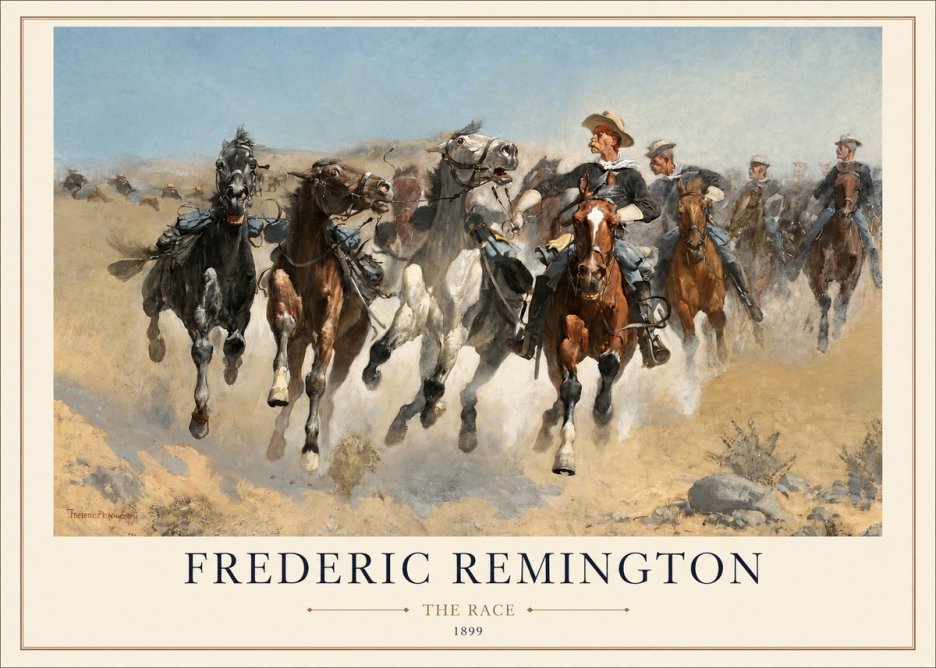 Frederic Remington The Race I No1 - Affiche