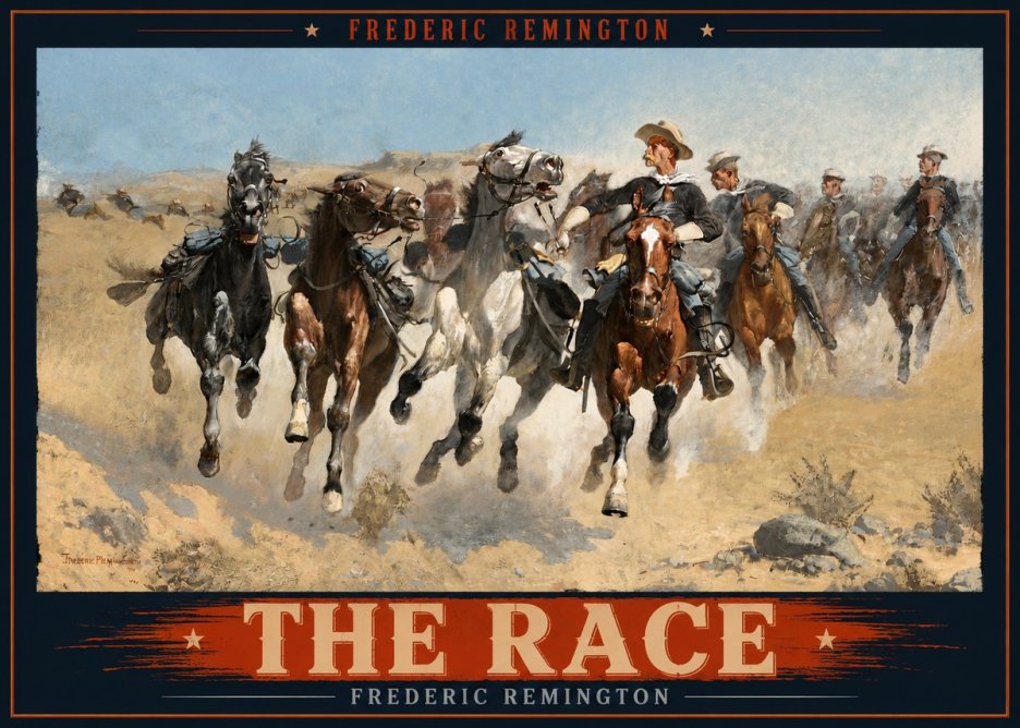 Frederic Remington The Race I No2 - Affiche