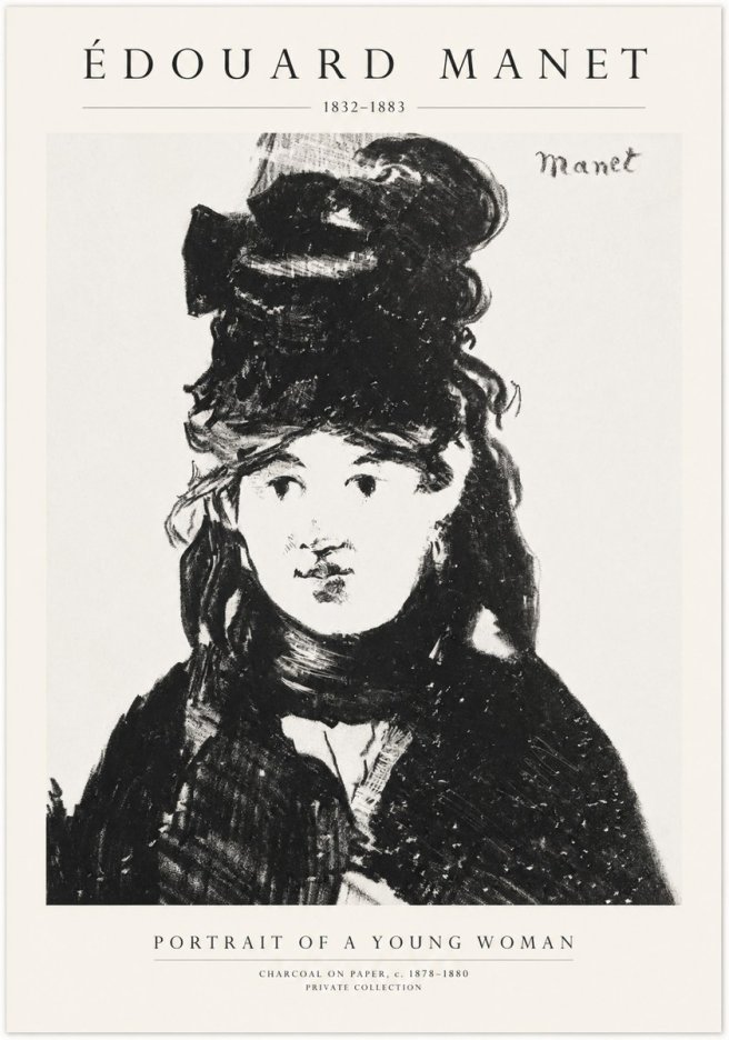 Édouard Manet Portrait of a Young Woman II No1 - Affiche