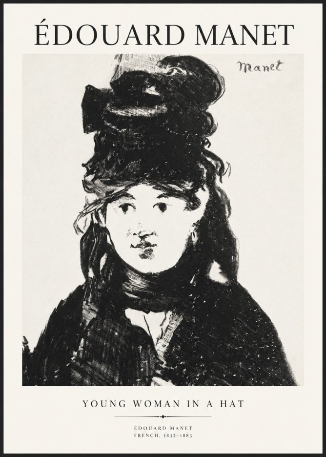 Édouard Manet Portrait of a Young Woman II No3 - Affiche