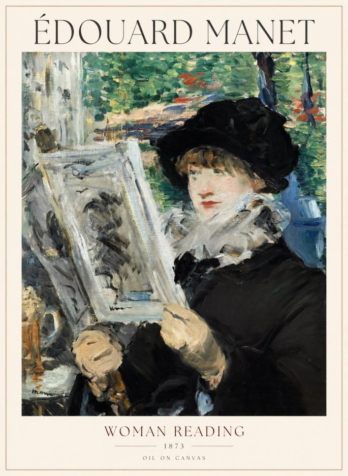 Édouard Manet Woman Reading No1 - Affiche