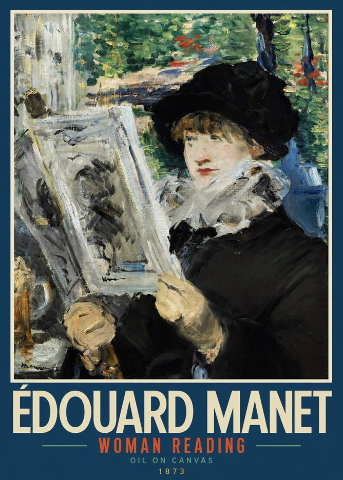 Édouard Manet Woman Reading No2 - Affiche