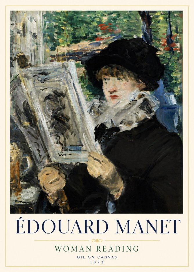 Édouard Manet Woman Reading No4 - Affiche