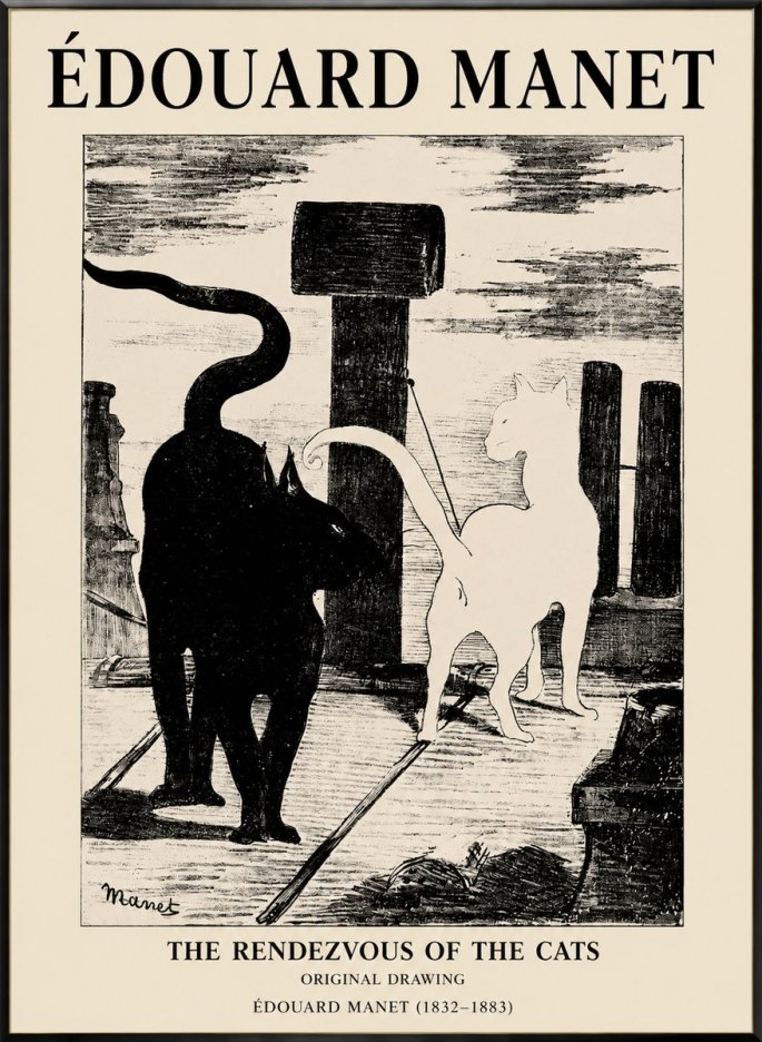 Édouard Manet The Rendezvous of the Cats No1 - Affiche