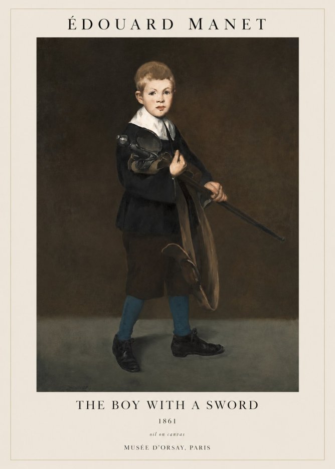 Édouard Manet The Boy with a Sword No1 - Affiche