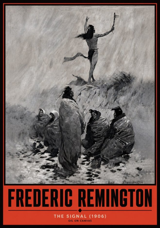 Frederic Remington The Signal No2 - Affiche